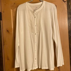 J. Jill chiffon bib knit shirt XL - like new